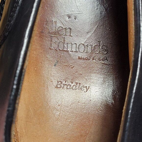 Allen Edmonds Mens Bradley Oxford SZ‎ 14B Narrow Split Toe Blucher Black Leather - Picture 11 of 12